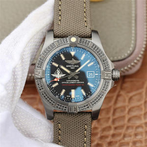 TW Breitling Avengers Blackbird with black diamonds Original titanium case Men's mechanical watch Nylon strap