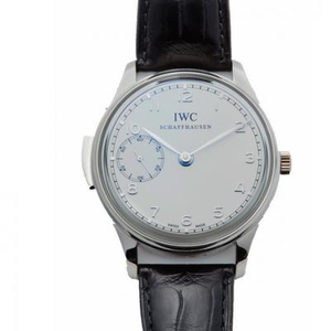 IWC Portuguese IW524204 mechanical men's watch with silver and gold indexes.