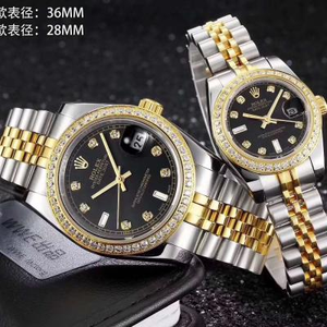 New Rolex Datejust Series Diamond-studded Couple Men's and Women's Mechanical Watch Gold Strap (Unit Price)