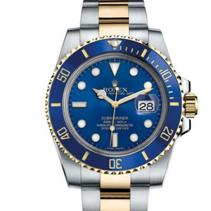 JF Factory Rolex Room Golden Blue Water Ghost v7 Edition, Submariner SUB Type 116613-LB-97203 Blue Disk
