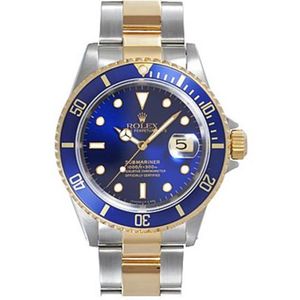 N factory gold-clad Rolex 116613LB-97203 gold blue water ghost v7 diamond version