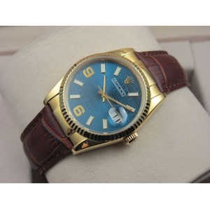 Swiss watch Rolex Rolex watch Datejust 18K gold leather digital scale men's watch Gold watch Swiss ETA movement
