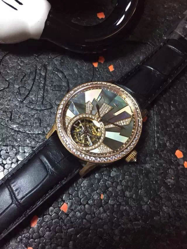 One to one precision imitation Jaeger-LeCoultre dating series women's tourbillon manual mechanical winding color mother-of-pearl literal diamond-encrusted ladies belt watch - إضغط الصورة للإغلاق