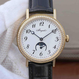 TW Factory Breguet Moon Phase Classic 9087BB/29/964 Mænds automatiske mekaniske 18K Gold Diamond Watch .