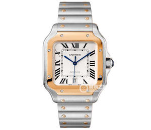 BV Cartier's nye Santos (kvinders medium størrelse) Sag: 316 materiale dial 18k rosa guld ur