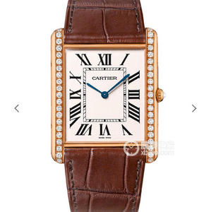 K11 fabrikken Cartier TANK tank serie kvarts kvinders ur 18k rosa guld en til en replika ur
