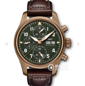 ZF IWC Spitfire Pilot's Chronograph Bronze Watch IWC IW387902 Korrektion alle manglerne i markedet version