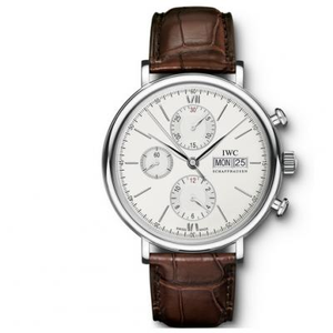 ZF IWC Portofino-serien IW391007\u200bMultifunktionel chronograph Elegant debut Mænds Ur læderrem automatisk mekanisk