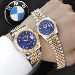 Rolex Datejust Couple Watch Blue Face Type Mand og Kvinde Mekanisk Pair Watch (Enhedspris)