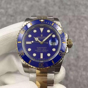[N Fabriksbutik] Rolex SUBMARINER DATO mellem guld og blå vand spøgelse top replika se