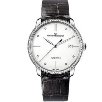 FK Girard Perregaux 1966-serien 49525D-53A-1A1-BK6A\u200bMens mekaniske bælte Watch White Plate Diamond - Klik på billedet for at lukke