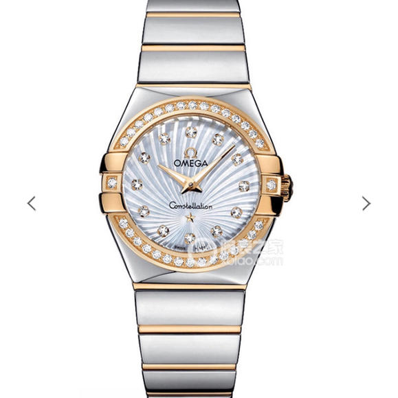 3s Omega Constellation Series 27MM Damer Quartz Watch 18k Guld - Klik på billedet for at lukke