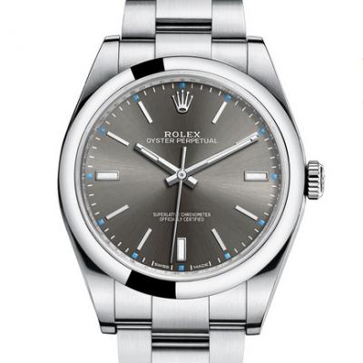AR Rolex 114300-0001 Oyster Perpetual Series Grå Overflade Mekanisk Mænds Watch - Klik på billedet for at lukke
