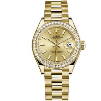 Høj efterligning Rolex Datejust serie 279138RBR-0014 damer mekanisk ur diamant 18k guld ur - Klik på billedet for at lukke