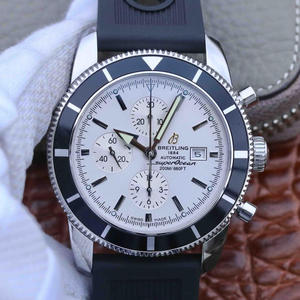 OM Breitling Super Ocean Serie Chronograph Herren mechanische Uhr Gummiband weißes Gesicht