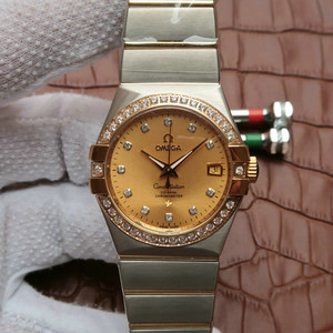 Omega Constellation Serie 123.20.35 Automatische mechanische Uhr mit Goldgesicht