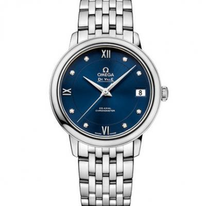 Omega De Ville 424.10.33.20.53.001 Blaues Gesicht Damenuhr