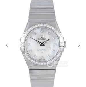 V6 Omega Constellation Serie Damen Quarzuhr 27mm Eins-zu-eins Reissue echte weiße Gesicht Diamanten