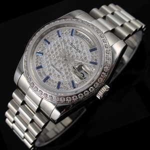 Schweizer Uhr Rolex Rolex Gypsophila Herrenuhr Stahlgürtel Diamant Weißes Gesicht Dual Kalender Automatische Herrenuhr Saphir