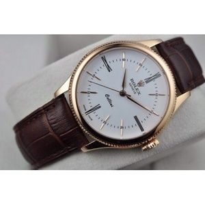 Raffinierte Imitation Uhren Schweizer Uhr Rolex automatische mechanische Herrenuhr 18K roségold weißes Gesicht Uhr Swiss ETA2836 Uhrwerk