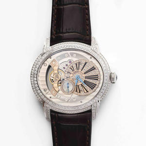 V9 Audemars Piguet Millennium Series 15350 oro blanco diamante pequeño dial hombres reloj mecánico