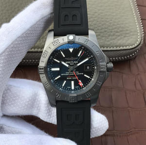 GF Breitling Avenger II World Time Watch (Avenger II GMT) cara negra de cuatro manos