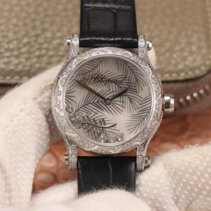 Chopard HAPPYSPORT serie damas reloj Happy diamond series señoras reloj correa de cuero movimiento mecánico automático