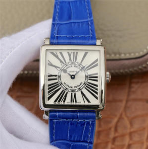 Z6 Franck Muller Master Square Reloj de mujer con cinturón azul Reloj de pulsera de cuarzo Lambda original suizo.