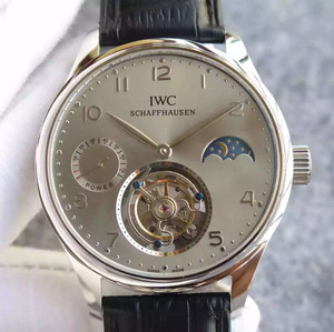 IWC Portugués Power Sun Moon Star Series Real Volante Mecánico Reloj de hombre