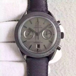 JH Omega Speedmaster Moon Dark Side Ceramic Watch 44.2mm caja de cerámica negra con correa de tela de nylon recubierta