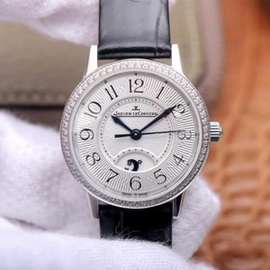 Reloj de serie de citas Jaeger-LeCoultre de fábrica MG, reloj mecánico automático para damas (placa blanca) con diamantes