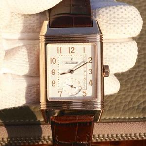 Jaeger-LeCoultre Q3732470 Reloj Reverso negro de oro rosa de dos manos semi-neutral reloj mecánico