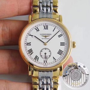 HK Longines magníficos relojes de la serie todo partido de los hombres atemporal de los hombres de dos manos y medio oro reloj mecánico