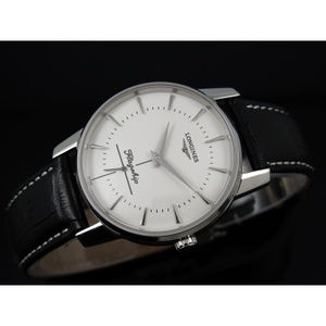 Longines Longines reloj de hombre clásico serie retro automático de segundero pequeño correa de cuero blanco cara reloj de los hombres movimiento suizo