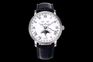 OM nuevo producto Blancpain villeret serie clásica 6639 pantalla de fase lunar casero 6639 movimiento completo reloj de hombre.