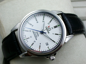 OMEGA nuevo Omega De ville Serie reloj mecánico negro cinturón de cuatro manos reloj de hombre