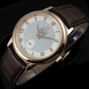Movimiento suizo Omega 18K reloj de oro Diefei coaxial segundero pequeño negocio de cuero mecánico reloj de hombre