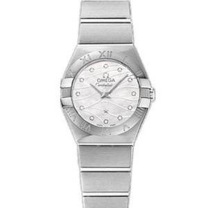 El reloj más fuerte Omega Constellation Series Ladies Quartz White Face Roman Numeral reloj en el mercado, blue Face Model, alta configuración, no hay problema con falso