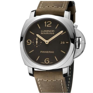 XF Panerai PAM608 reloj caja de acero inoxidable AISI316L con correa de piel de becerro importada italiana