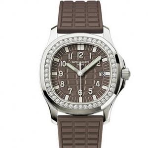Patek Philippe serie deportiva 5067A-001 señoras reloj de cuarzo marrón oscuro cara negra alta imitación réplica reloj