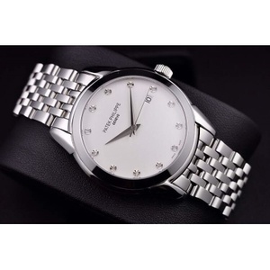 Refinada imitación movimiento suizo Patek Philippe reloj mecánico totalmente automático a través de la parte inferior suizo movimiento original reloj hombres cara de diamante