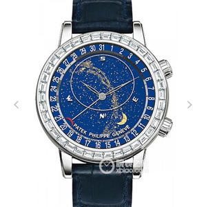 Top alta imitación Patek Philippe Super Complication Chronograph Series 6104 Reloj de hombre con diamantes Swarovski