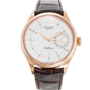 MKS Rolex Cellini Serie 50515 Reloj de hombre cinturón marrón