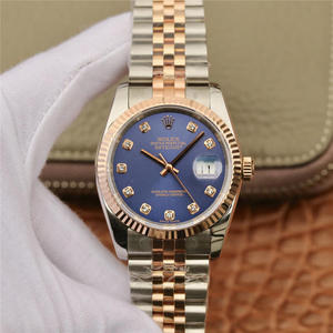 N Fábrica Rolex Datejust 36mm 14k reloj unisex revestido en oro.