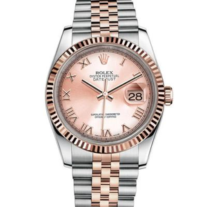 N factory Rolex 11623 Datejust series reloj unisex de oro rosa de 14k en oro rosa de 36 mm.