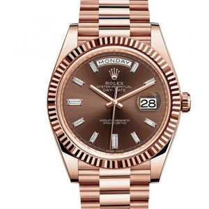 Reloj mecánico para hombre de oro rosa con calendario diario de la serie Rolex 228235.