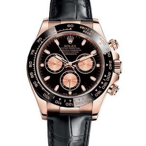 Rolex Daytona 116515LN reloj mecánico para hombre de oro rosa con cara negra