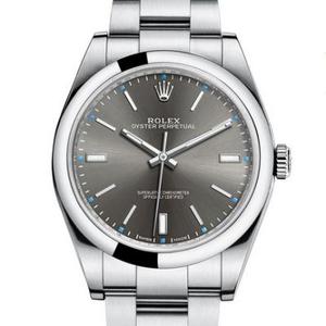 AR Rolex 114300-0001 Oyster Perpetual Series Gris Surface reloj mecánico para hombre