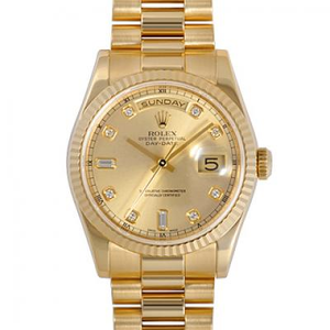 Rolex 118238A-83208, caja de acero inoxidable y reloj mecánico K chapado en oro para hombre.