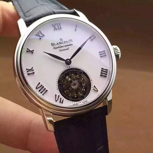 Uno a uno imitación de precisión Blancpain Tourbillon Brasus serie de sinuoso manual de la moda de la correa simple reloj de los hombres